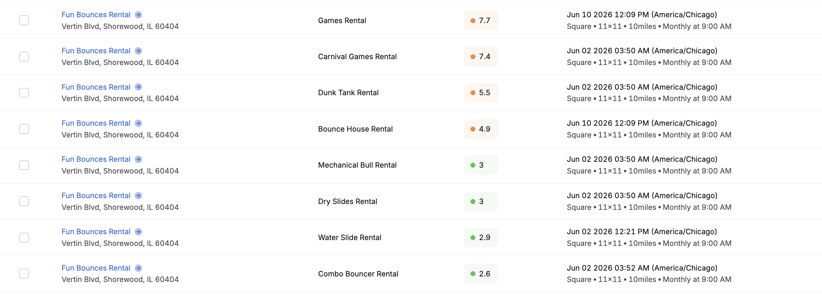 Local Maps Ranking - Fun Bounce Rentals