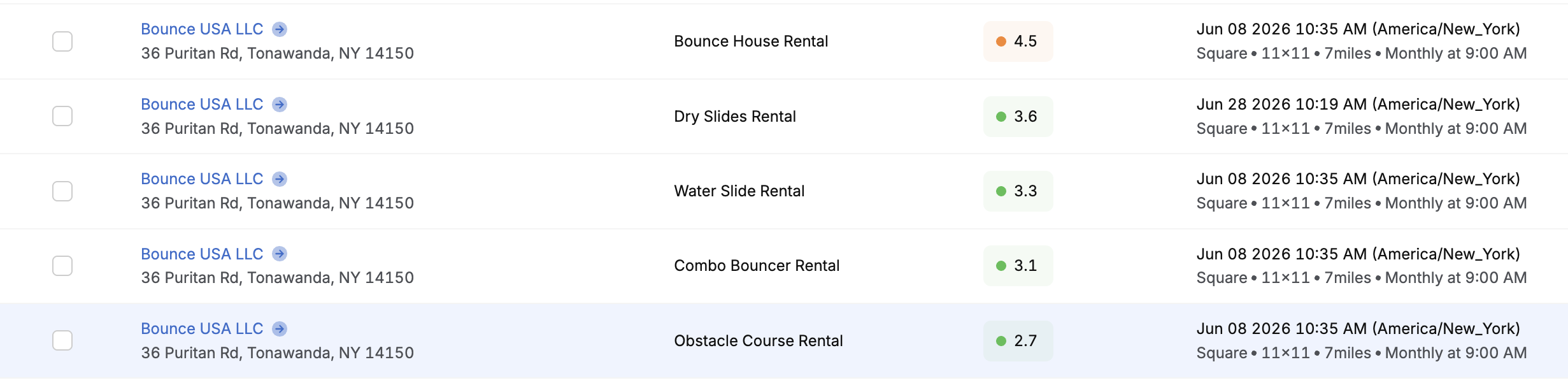 Local Ranking - Bounce USA LLC