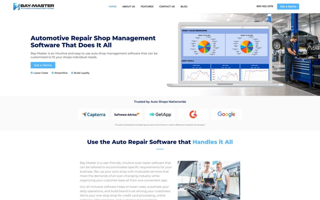 Bay-Master Automotive Shop Website Design