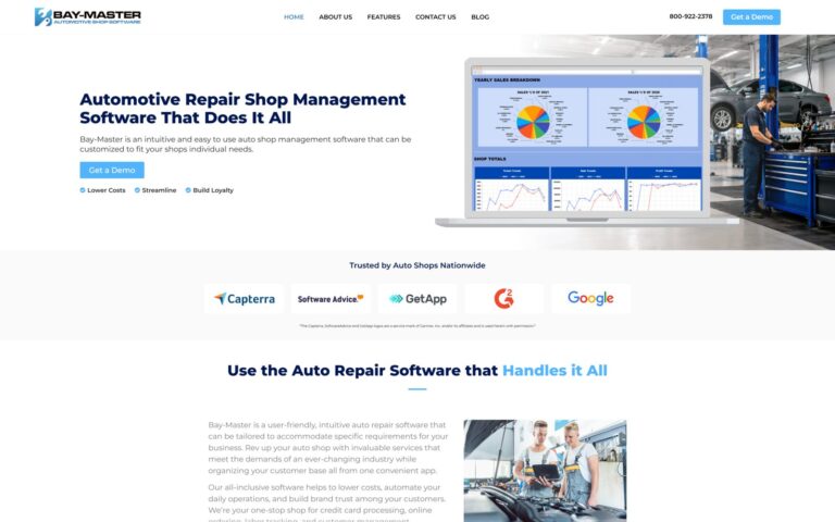 Bay-Master website design by WebbDesignz — desktop homepage view