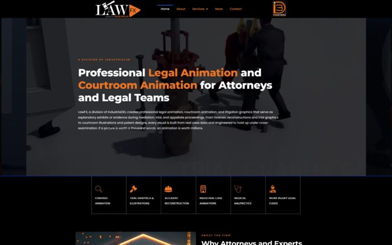 LawFX website design by WebbDesignz — desktop homepage view