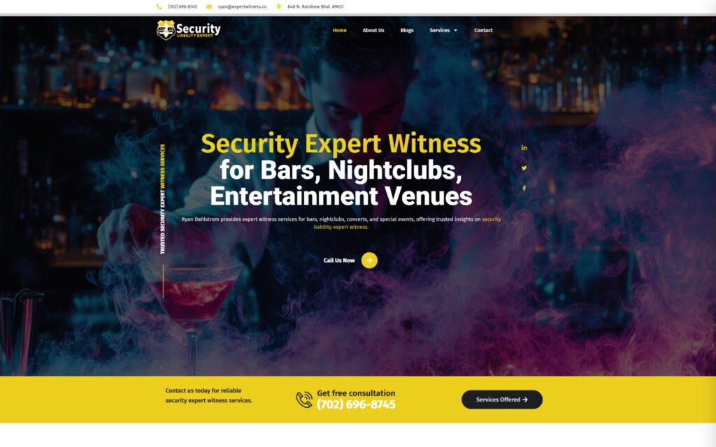 Security Liability Expert Website Design